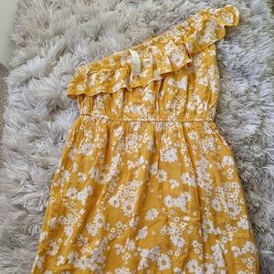 One shoulder swing floral dress